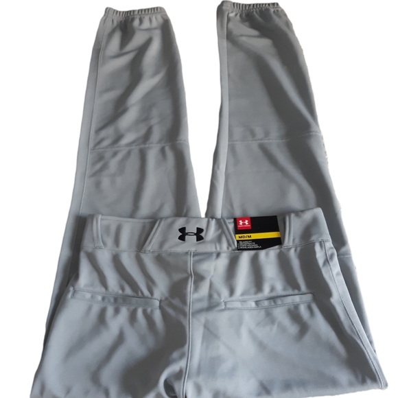 New Under Armour Men's Medium Heatgear Loose Grey Pants - Picture 2 of 15